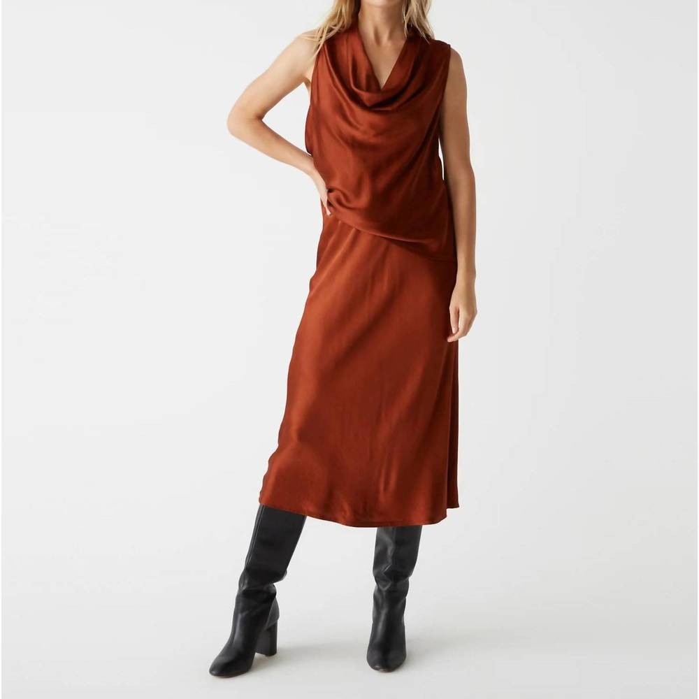 NEW MICHAEL STARS leila midi skirt in lava